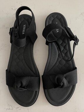 Vivaia Arch Pro AdaptAll Sandals Paloma Knot Strap Design Buckle Close Black 42